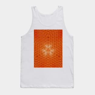 3D abstract orange design  brick Tank Top